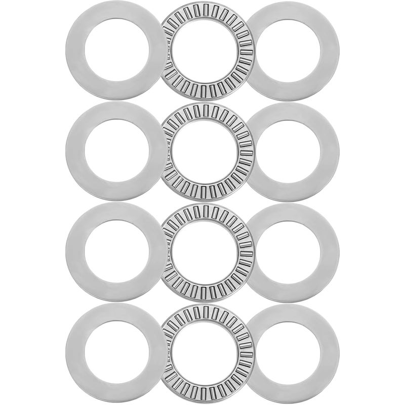 koofull 4 Sets NTA1423+2TRA, Thrust Needle Roller Bearings with Two Washers, ID 7/8", OD 1-7/16" - Image 1